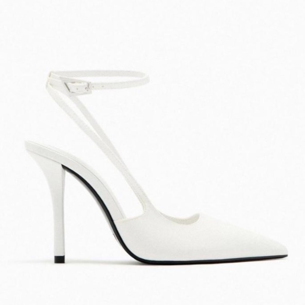 Zara Heeled Slingback Pumps in White - Size 36 (6) - Heels - BNWT!